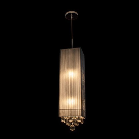Pendente Fio Seda e Cristal Bella Prata 2xe27 Hu2189s ST356