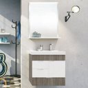 Ver imagem 2 de Gabinete para Banheiro com Cuba e Espelheira 3 Gavetas Club Kit (Não Acompanha Torneira) Bumi