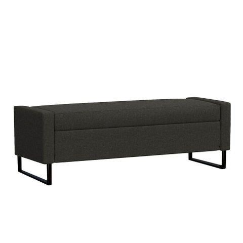 Recamier Bau Paris Base de Metal 1,40m Suede Preto - Inova Decorações