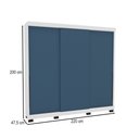 Ver imagem 4 de Guarda-roupa Casal Madrid 3 Portas 4 Gavetas Azul/branco - Politorno