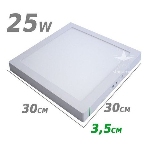 Painel Plafon LED de Sobrepor 25W 30 x 30cm 3000k Branco Quente ST244