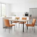Ver imagem 6 de Conjunto 2 Cadeiras Thalita Decorativa Estofada para Sala de Jantar e Cozinha Base Aço Pintura Epóxi
