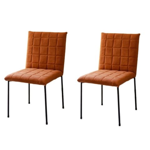 Conjunto 2 Cadeiras Thalita Decorativa Estofada para Sala de Jantar e Cozinha Base Aço Pintura Epóxi
