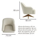 Ver imagem 3 de Poltrona Decorativa Naomi Base Giratoria Courino Tcs 725 Moll