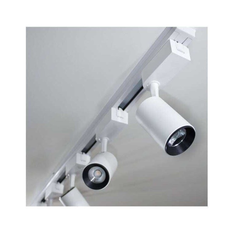 Trilho Eletrificado 1M + 5 Spots 7W 3000K Bivolt Branco