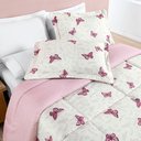 Ver imagem 4 de Kit Edredom Cobertor Celi Queen Dupla Face Micropercal Estampado 200 Fios 3 Peças Borboletas Rosê -