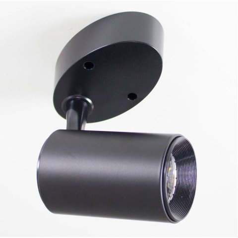 Spot Sobrepor LED 7W para Teto e Parede Preto 6000K Branco Frio St749