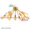 Ver imagem 2 de Plafon Lustre Atom Sputnik Cobre Brilhante 80cm para 9 Lâmpadas E27 St698
