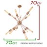 Pendente Sputnik Atom Cobre Escovado + 12 Lâmpadas Filamento de Carbono 110V T30 St598 - 2