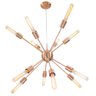 Pendente Sputnik Atom Cobre Escovado + 12 Lâmpadas Filamento de Carbono 110V T30 St598 - 1