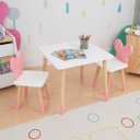Ver mais imagens de Mesa e 2 Cadeiras Infantil Borboletinha Kit Livro Educativo em Madeira - Rosa Bebê