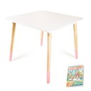 Ver imagem 6 de Mesa e 2 Cadeiras Infantil Borboletinha Kit Livro Educativo em Madeira - Rosa Bebê