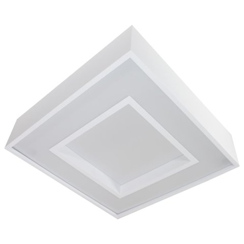 Plafon Sobrepor Quadrado Branco 45x45cm para 4 Lâmpadas E27 St4540