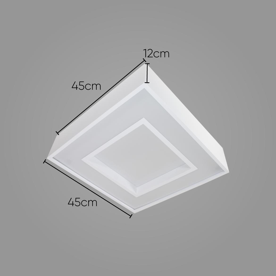 Plafon Sobrepor Quadrado Branco 45x45cm para 4 Lâmpadas E27 St4540 - 2