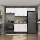 Ver imagem 1 de Cozinha Modulada Cristal 280cm Provençal Conjunto C/ Nicho Cor:branco com Ébano