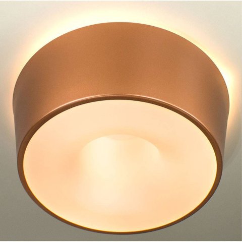 Plafon Sobrepor Redondo 30cm Cobre em Alumínio e Acrílico para 3 Lâmpadas St951