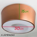 Ver imagem 2 de Plafon Sobrepor Redondo 30cm Cobre em Alumínio e Acrílico para 3 Lâmpadas St951