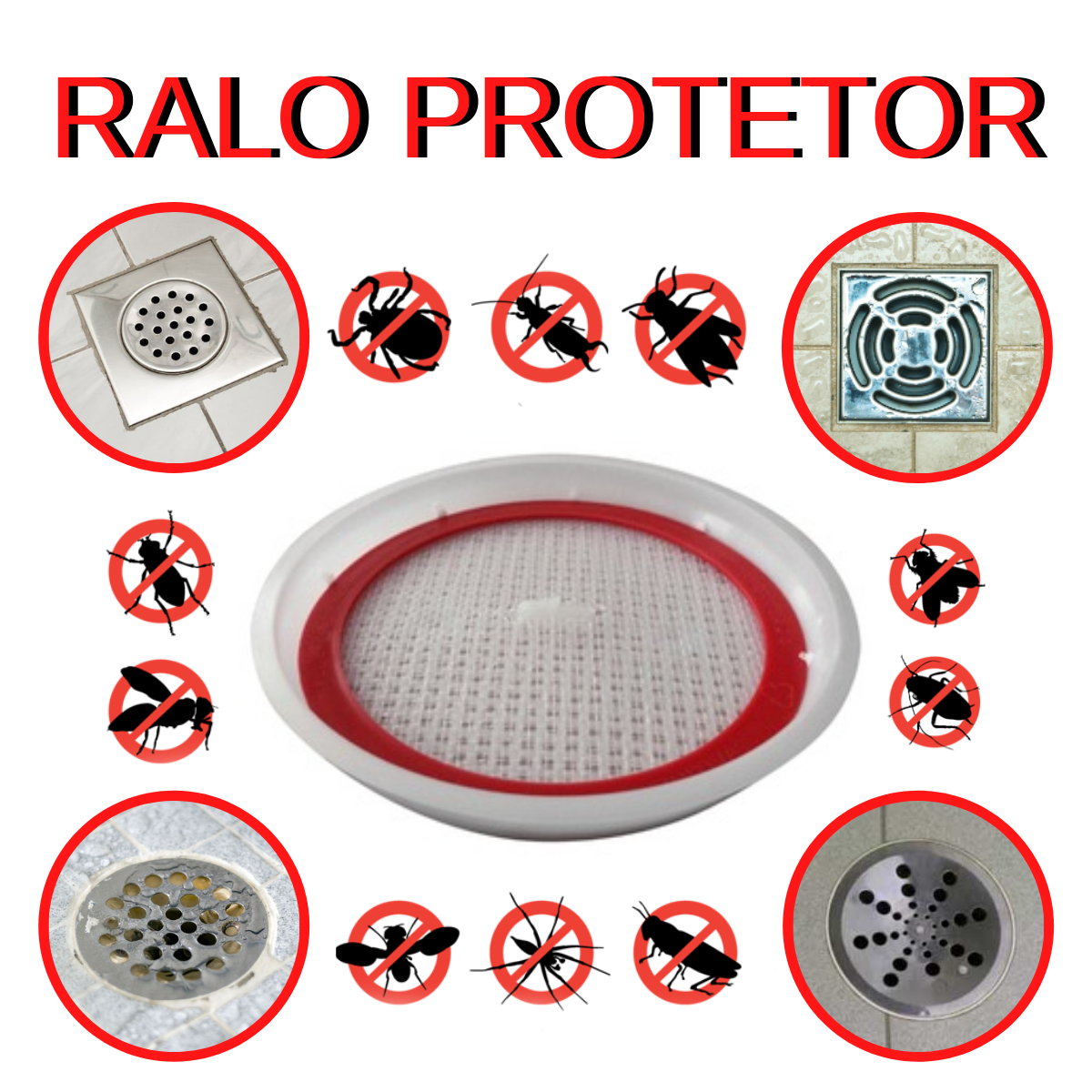 Kit 4 Ralos Protetor 10cm + 4 de 15 Cm Paramax - 2