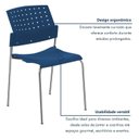 Ver imagem 7 de Kit 6 Cadeiras para Escritório Fixa Empilhável Hotel Auditório Movie Azul