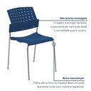 Ver imagem 6 de Kit 6 Cadeiras para Escritório Fixa Empilhável Hotel Auditório Movie Azul