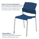 Ver imagem 5 de Kit 6 Cadeiras para Escritório Fixa Empilhável Hotel Auditório Movie Azul