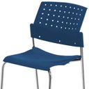 Ver mais imagens de Kit 6 Cadeiras para Escritório Fixa Empilhável Hotel Auditório Movie Azul