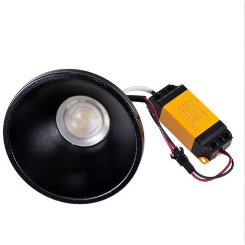 Kit Com 3 Lâmpadas Ar111 Super Led Cob 12w Bivolt Preta 3000k St941