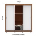 Ver imagem 3 de Guarda-Roupa Casal Madesa Mônaco 3 Portas de Correr com Espelho com Pés Rustic/Branco Cor:Rustic/Bra