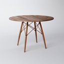 Ver imagem 1 de Mesa Eiffel Wood Cobre Tampo de Madeira 90 Cm Amêndoa Asturias - Cor: Marrom