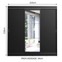 Ver imagem 3 de Guarda-Roupa Casal Madesa Istambul 3 Portas de Correr com Espelho 3 Gavetas Preto Cor:Preto