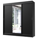 Ver imagem 2 de Guarda-Roupa Casal Madesa Istambul 3 Portas de Correr com Espelho 3 Gavetas Preto Cor:Preto