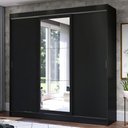 Ver imagem 1 de Guarda-Roupa Casal Madesa Istambul 3 Portas de Correr com Espelho 3 Gavetas Preto Cor:Preto