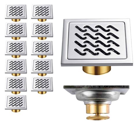 Ralo 10x10 Kit 11 Uni Aço Inox Box Banheiro Anti Odor Anti Inseto Higienico Seguro Quintal Lavanderi