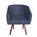 Ver imagem 3 de Kit 02 Poltronas Julia Pés Palito Suede Azul Marinho - D'Classe Decor