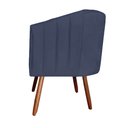 Ver imagem 4 de Kit 02 Poltronas Julia Pés Palito Suede Azul Marinho - D'Classe Decor