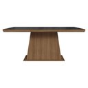Ver imagem 4 de Mesa de Jantar Retangular Tampo com Moldura e Vidro Sobreposto Rustic/Preto 5364 Madesa
