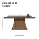 Ver imagem 2 de Mesa de Jantar Retangular Tampo com Moldura e Vidro Sobreposto Rustic/Preto 5364 Madesa