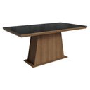 Ver imagem 1 de Mesa de Jantar Retangular Tampo com Moldura e Vidro Sobreposto Rustic/Preto 5364 Madesa