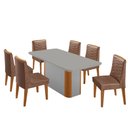 Ver imagem 2 de Mesa de Jantar Isadora 180cm Tampo Mdf Vidro com 6 Cadeiras Eloise
