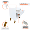 Ver imagem 5 de Mesa de Cabeceira Pequena Criado de Apoio Moderna com Gaveta Prateleira Mdf Pés Madeira Quarto Cama