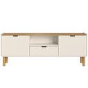 Ver imagem 2 de Rack para Sala de Estar TV 75 Polegadas 180cm Orgânico Nordic A03 Hanover Off White Roble - Lyam