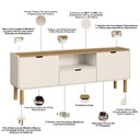 Ver imagem 5 de Rack para Sala de Estar TV 75 Polegadas 180cm Orgânico Nordic A03 Hanover Off White Roble - Lyam