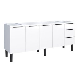 Gabinete Cozinha Em Aço Júpiter 200 3 Gavetas Branco - 1