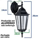 Ver imagem 3 de Arandela Colonial Em Alumínio St204pb Vintage E27 Retro - Preta