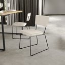 Ver imagem 4 de Kit 4 Cadeiras Decorativa Estofada Para Sala Jantar Base Aço Allana L02 Linho Champagne - Lyam