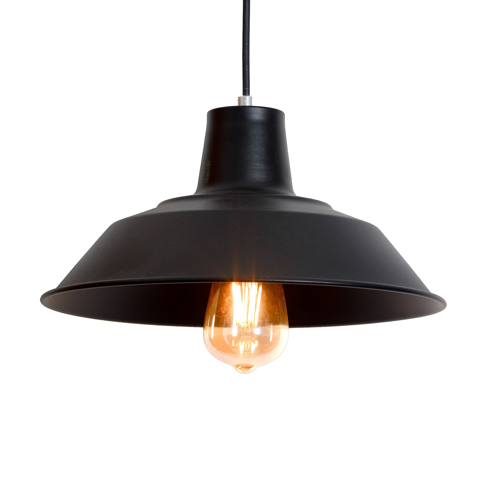 pendente prato poptem 28cm preto luminária lustre sala - 2