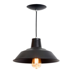 pendente prato poptem 28cm preto luminária lustre sala