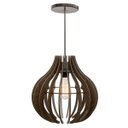 Ver imagem 1 de pendente lótus poptem madeira lustre luminária 30cm sala