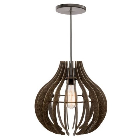 pendente lótus poptem madeira lustre luminária 30cm sala