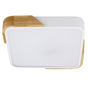 Ver imagem 3 de Plafon Quadrado Branco com Detalhe Estilo Madeira 40cm Led 30w 3 em 1 Bivolt